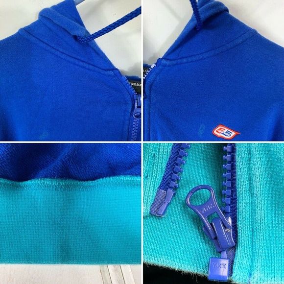 Diesel Blue Graphic Print Hoodie Sweater Jacket M - Picture 5 of 10